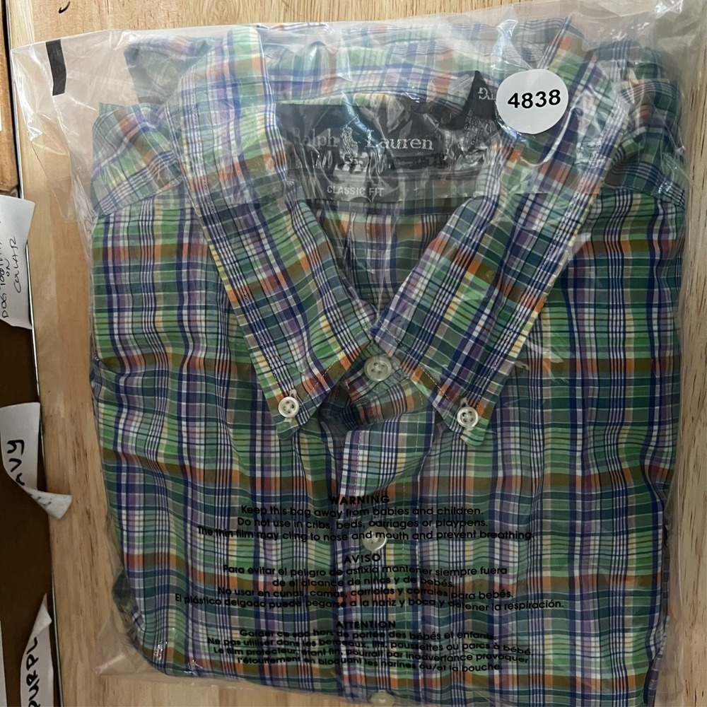 Polo Ralph Lauren Shirt Men XXL Classic Fit Plaid Button Down Multi Color Cotton - Picture 15 of 15